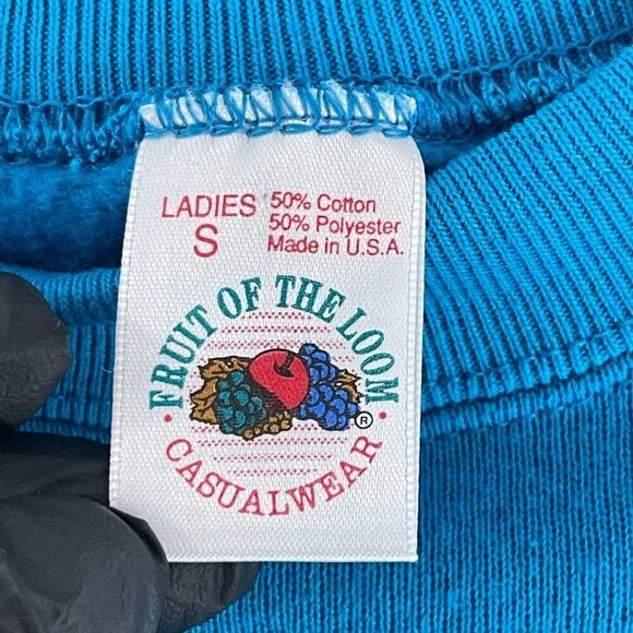 Fruit of the Loom Blue Pullover Crew Neck Sweater Womens‎ Made in USA Size Small - Picture 8 of 13